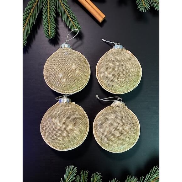 Set of 4 Hand Painted Burlap Cardinal Ornaments-Rustic Farmhouse Christmas-Tree - Picture 4 of 5